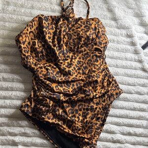 Sofia by Sofia Vergara Leopard Print One Piece Swimsuit